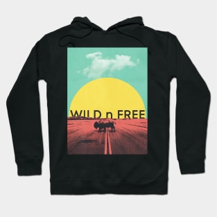 Wild Bison Roaming Graphic Art Hoodie